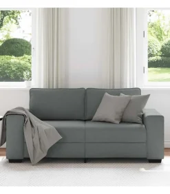 Clearance 2-zitsbank 140 cm stof donkergrijs Zetels