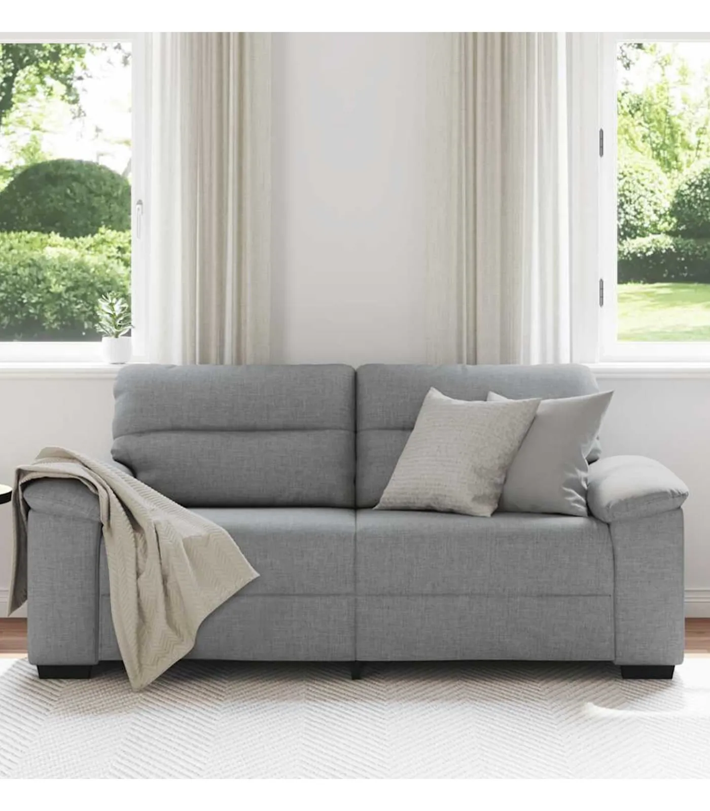 Online 2-zitsbank 140 cm stof lichtgrijs Zetels