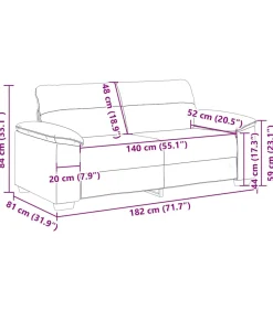 Online 2-zitsbank 140 cm stof lichtgrijs Zetels