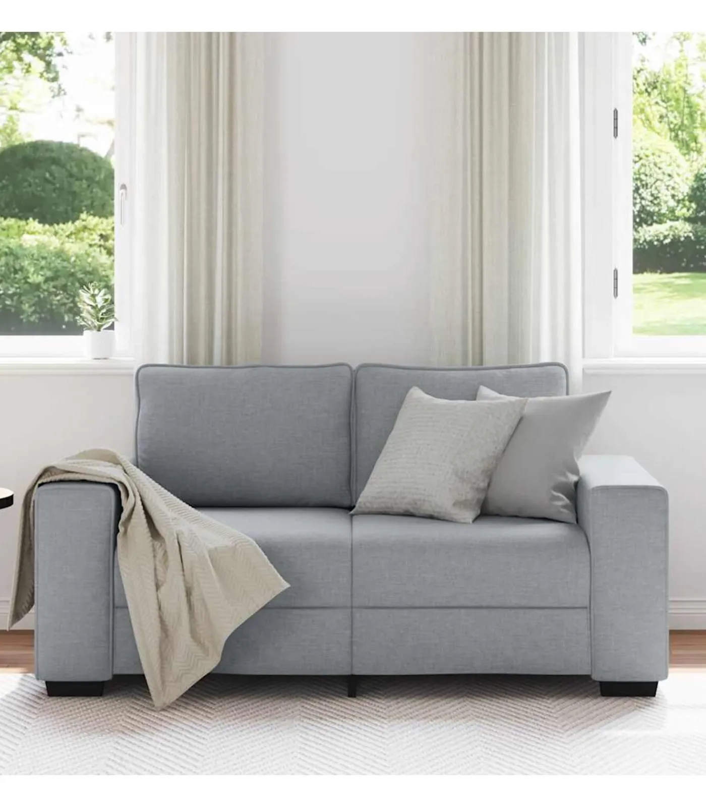 Discount 2-zitsbank 120 cm stof lichtgrijs Zetels