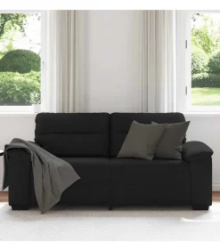 Clearance 2-zitsbank 140 cm stof zwart Zetels