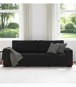 New 3-zitsbank 180 cm stof zwart Zetels