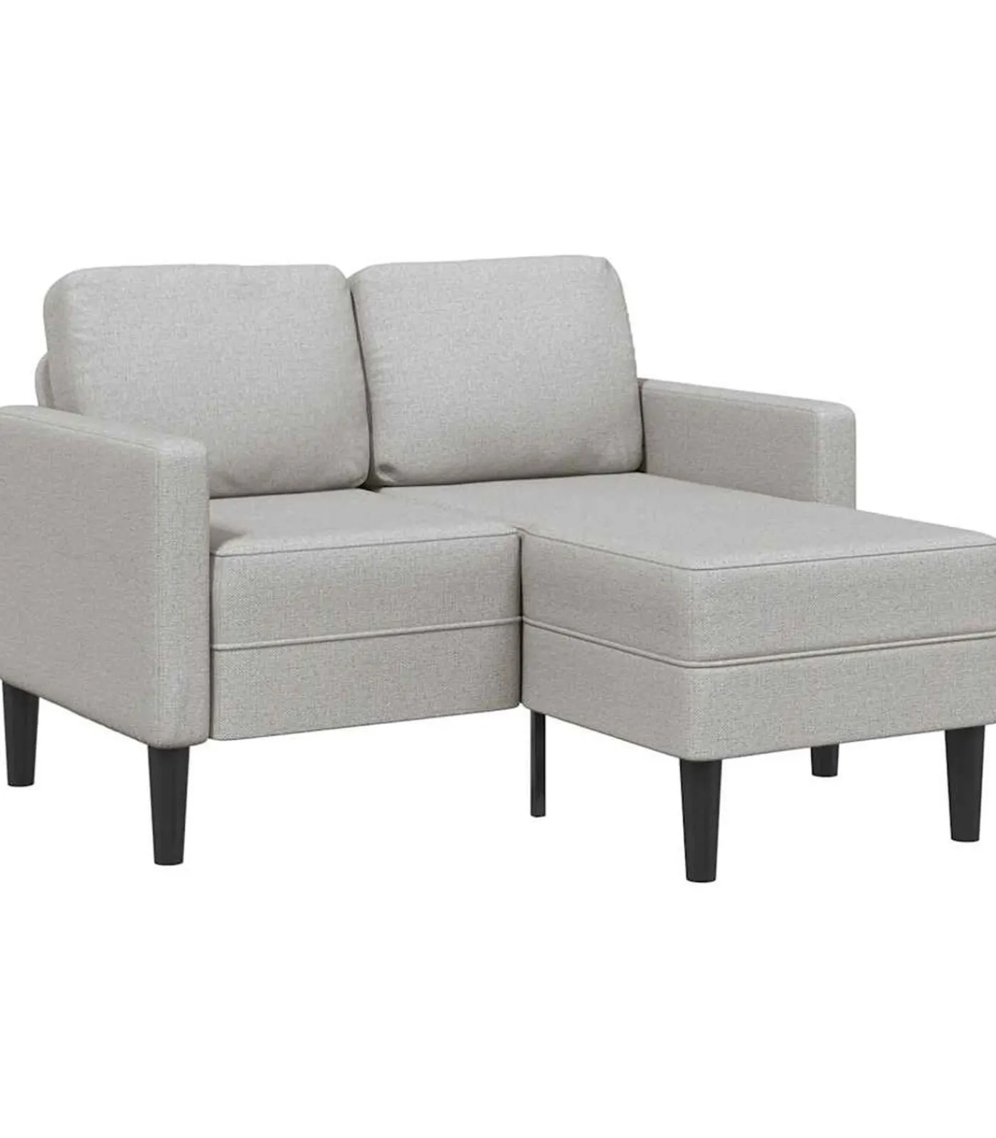 New 2-zitsbank met chaise L-vormige wolk 125 cm stof grijs Zetels