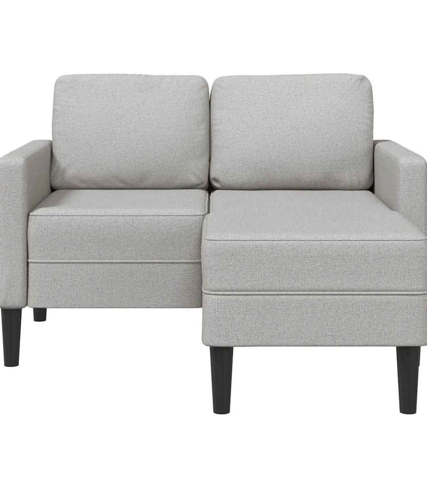 New 2-zitsbank met chaise L-vormige wolk 125 cm stof grijs Zetels